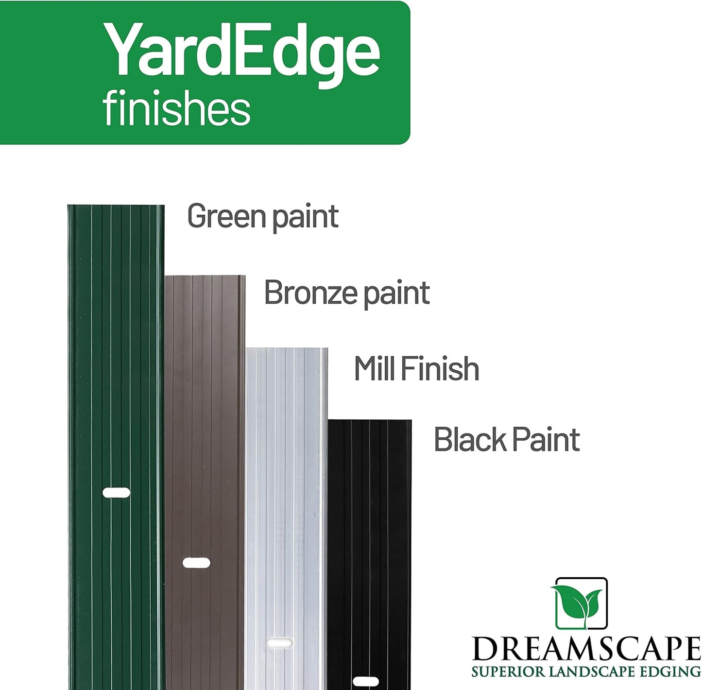Dreamscape YardEdge Aluminum Landscape Edging - 8 Strips, 6ft Each (48ft Total), Black Duraflex Paint - Professional Quality Landscaping Border, Metal Divider for Lawn, Garden, Flowerbed