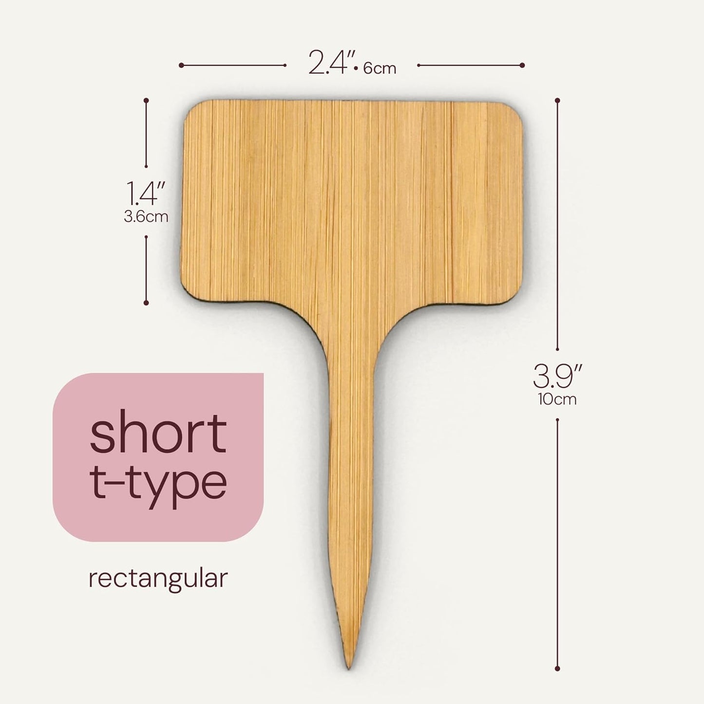 Bamboo Plant Labels, Eco-Friendly Garden Tags | Short T-Type Wooden Garden Markers | 100% Natural, Biodegradable | for Labeling Herbs, Seedlings, Vegetables, Cheeses, Appetizers, Desserts | 50 pcs