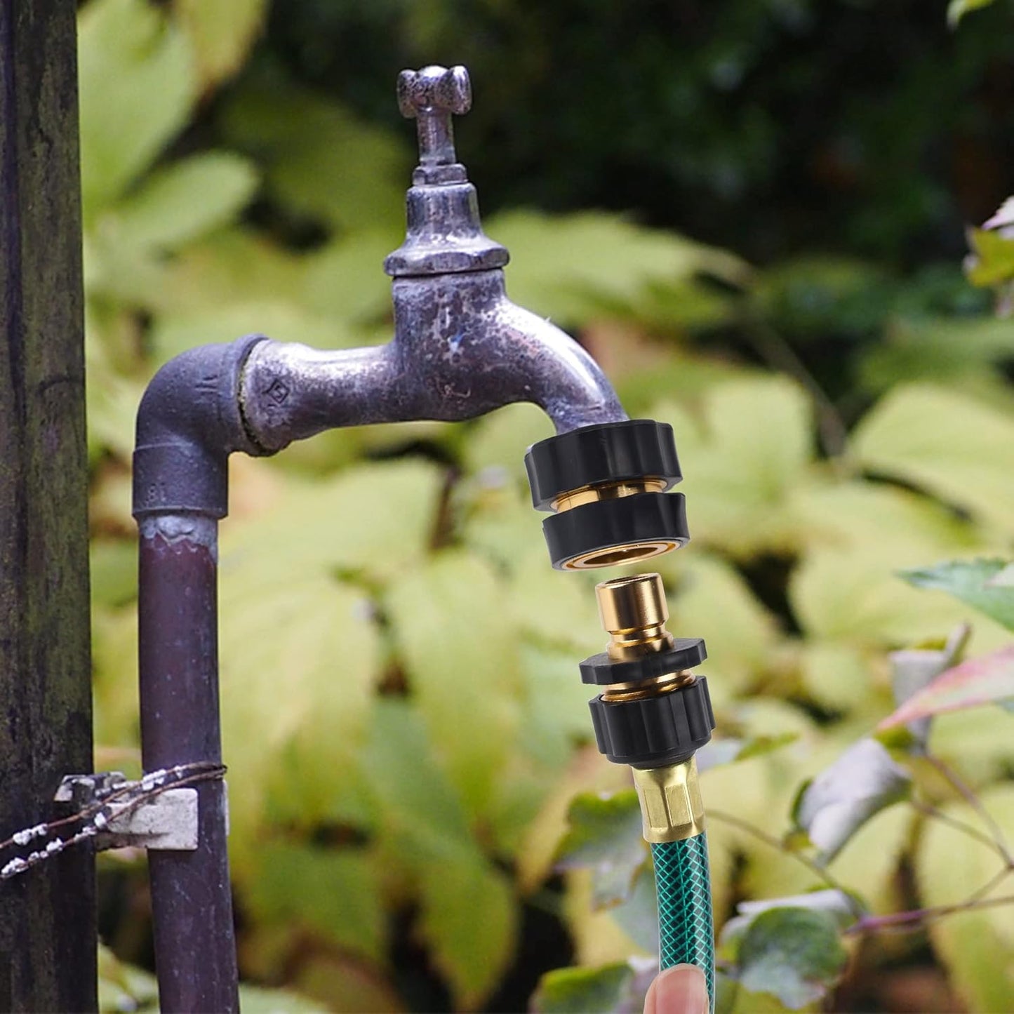 Biswing 3/4 Inch Garden Hose Quick Connector, Aluminum Male and Female Quick Connect Garden Hose Fittings, Quick Release Water Hose Connector Fitting (8 Pack)