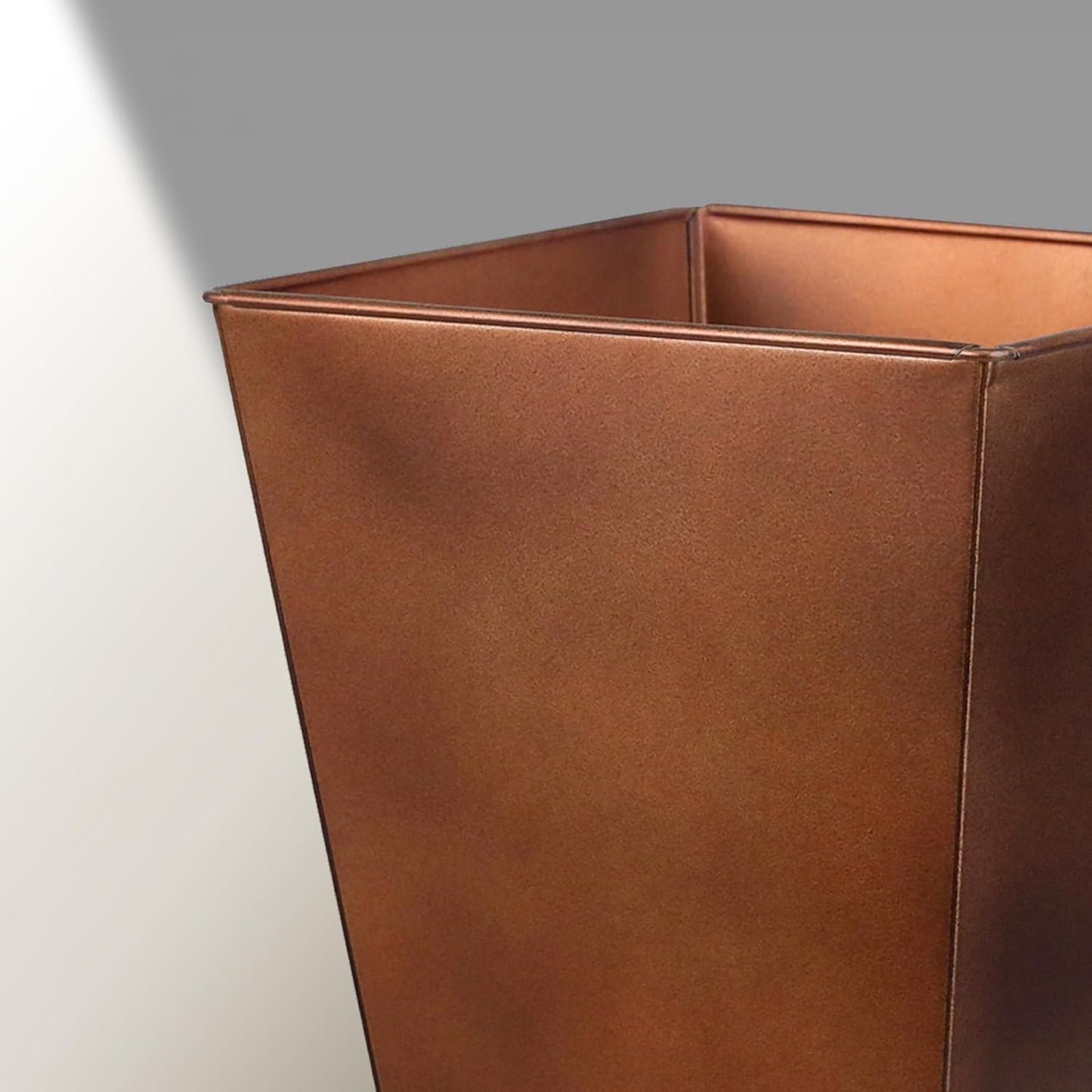 KOL 25''H. Tall Galvanized Steel Planter with Saucer, Set of 2, Planter Pots with Drainage Hole for Indoor & Outdoor Use, Decorative Flower Plant Pots for Front Porch, Patio, Deck - Rust Color