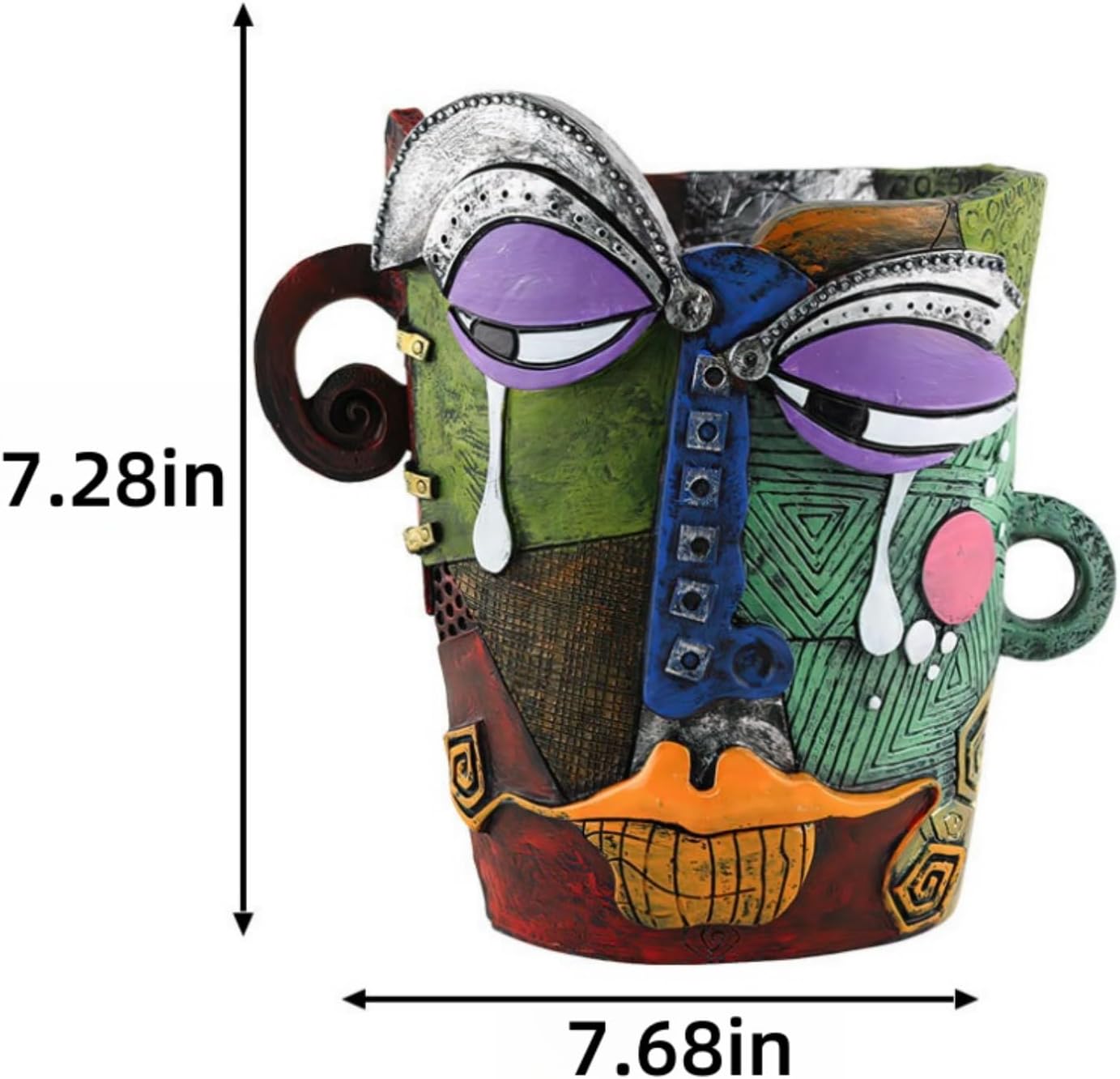 New Picassos Abstract Beauty Face Flower Pot, Colorful Abstract Head Plant Pots, Interesting Decorative Flower Resin Flower Pot, Unique Flower Pots for Home Art Decoration (multicolor-A03)