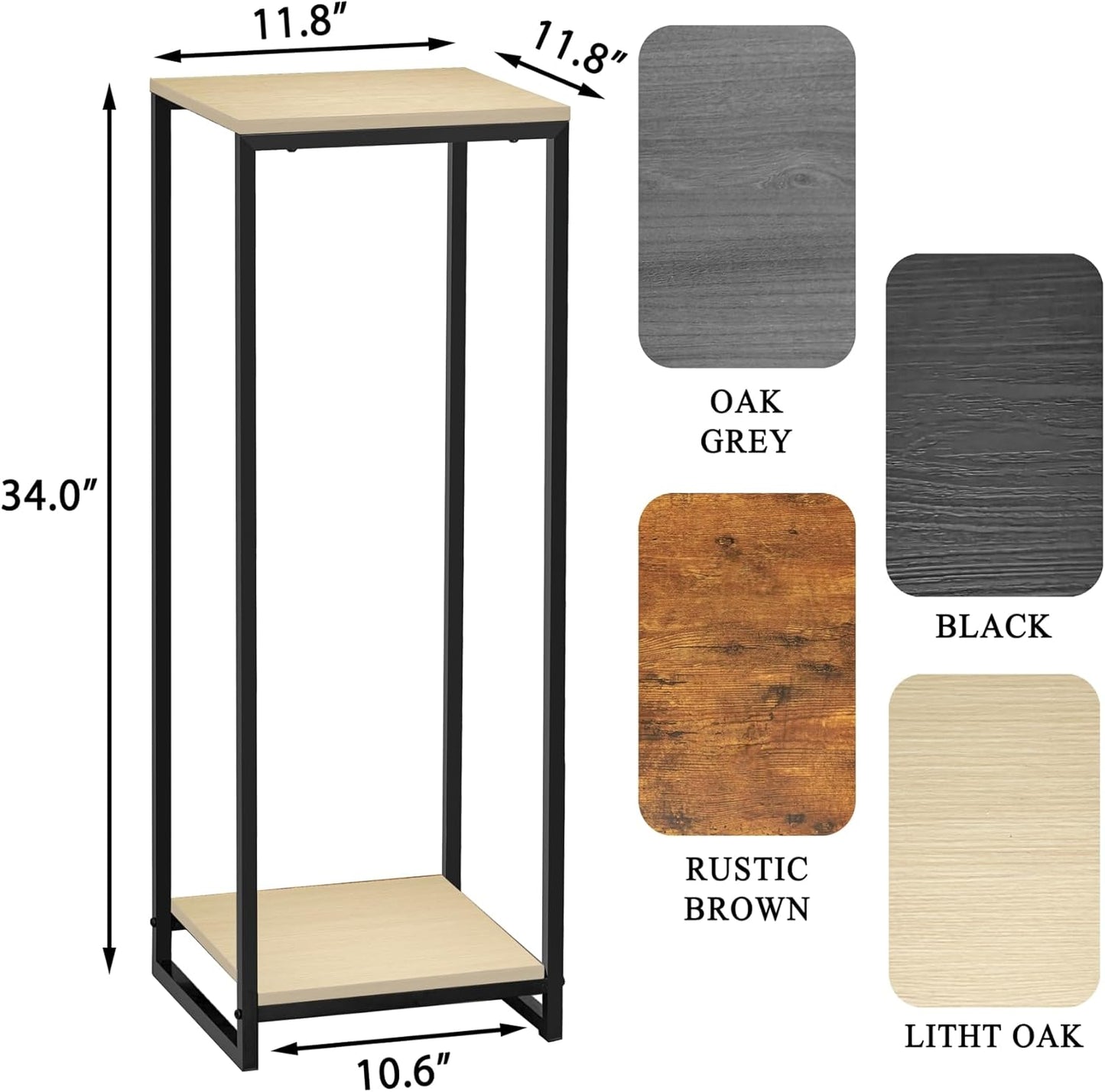 34" Tall Plant Stand Indoor, 2-Tier Modern Plant Shelf, Corner Flower Pot Holder Organizer for Living Room Balcony Patio Garden (Light Oak)