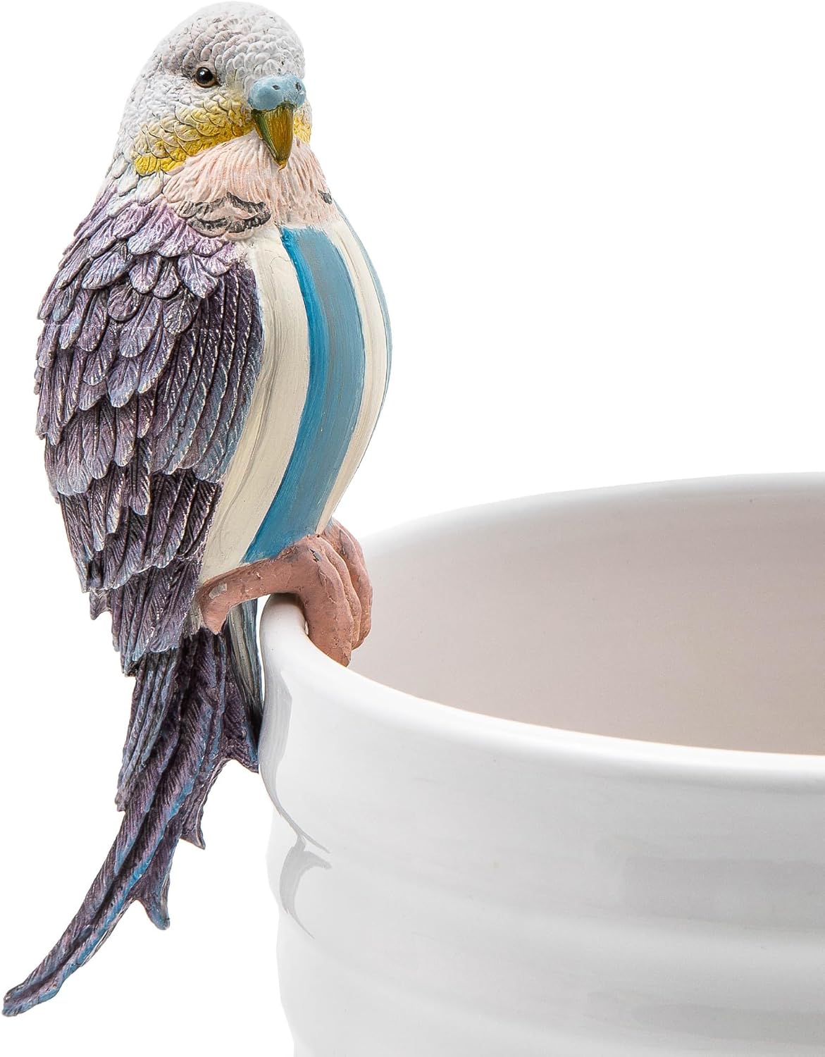 MACKENZIE-CHILDS Pot Climber, Decorative Flowerpot Hanger, Indoor and Outdoor Planter Hanging Decor, Blue Parakeet