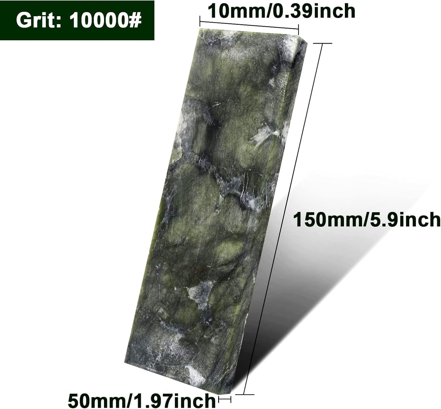 10000# Sharpening Stone,Ultra Fine Polishing Mirror Edge Stone Natural Green Hard Sharpener Whetstone for Knives Tools,Cutting Tools (5.9x1.97x0.39Inch)