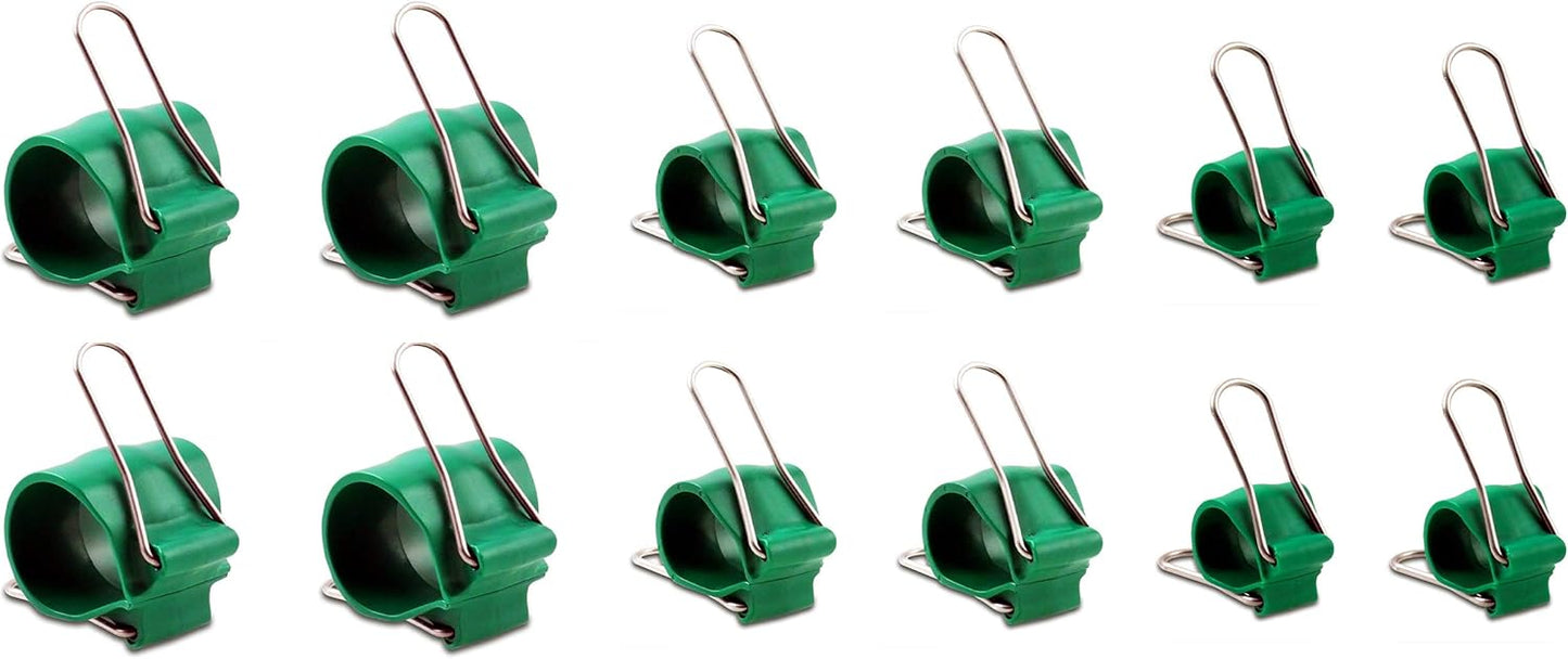 Cable Management Clips – Reusable, Versatile Cord Holders for Outdoor String Lights & Décor - 12 Green Pack (4 Small, 4 Medium, 4 Large)