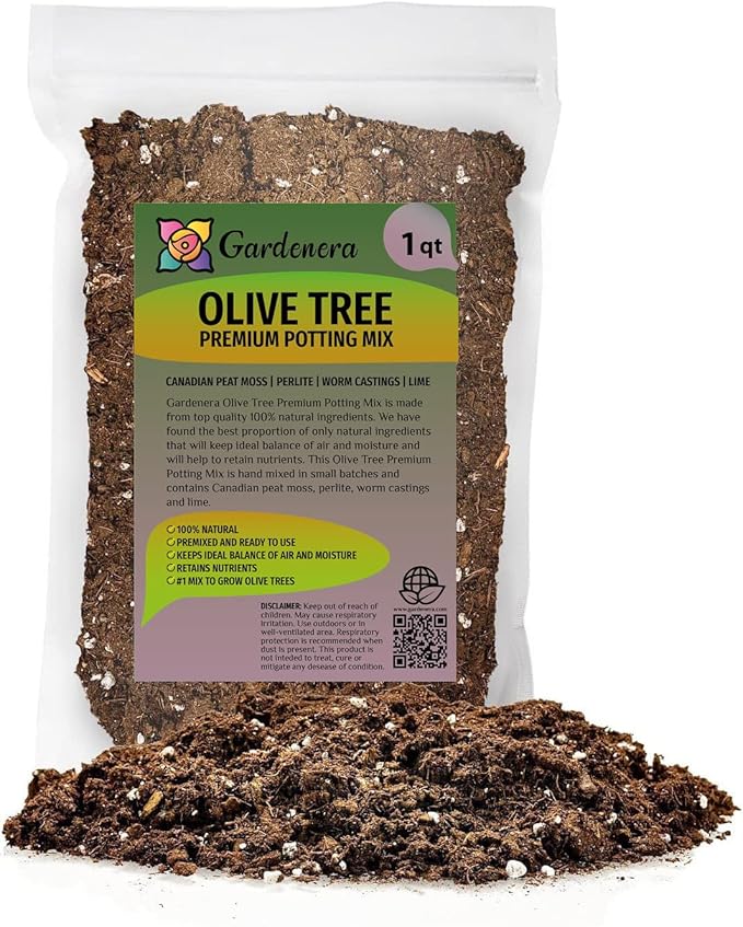 Premium Olive Tree Potting Mix - Perfect Balance of Air, Moisture, and Nutrients - 1 Quart