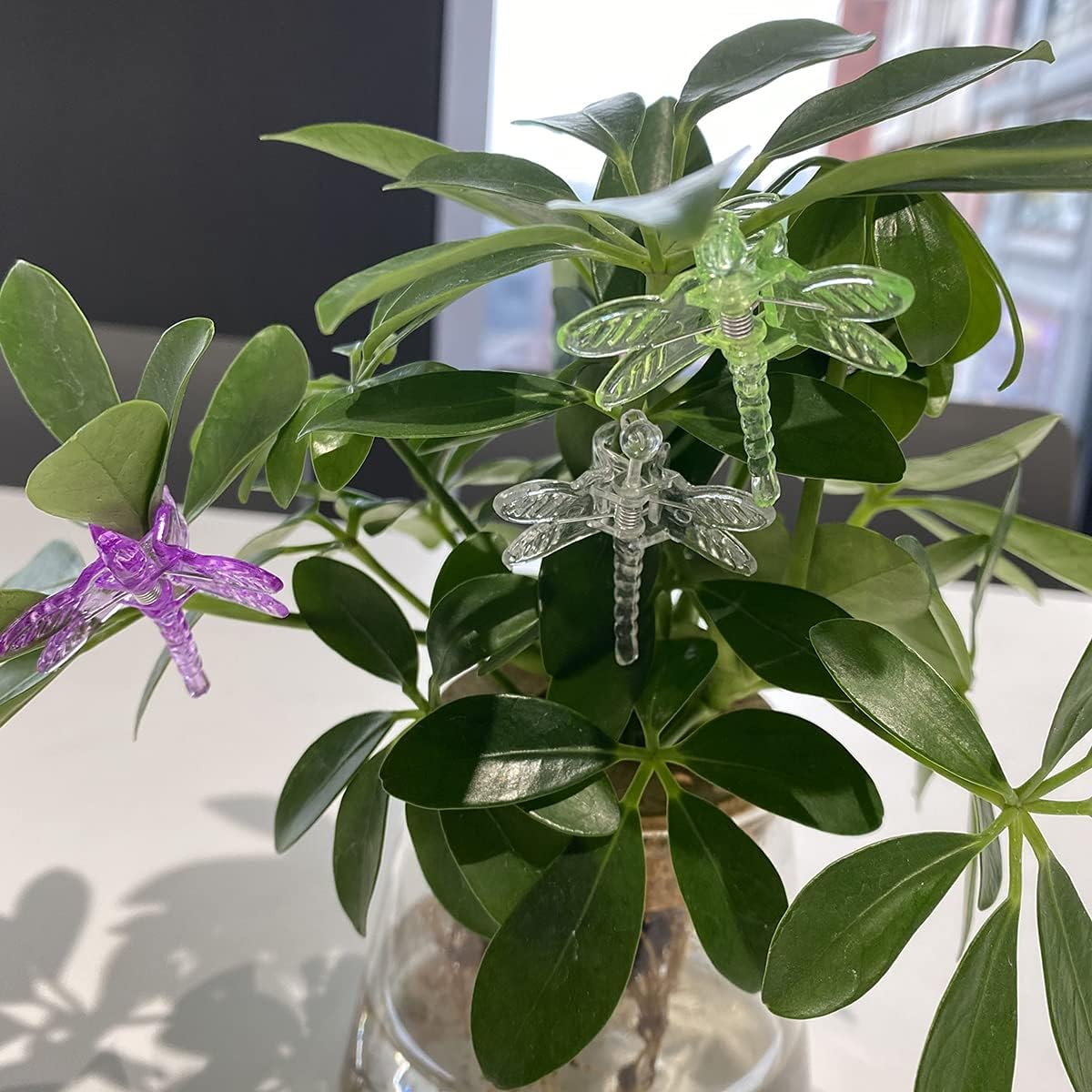 30Pcs Colorful Dragonfly Orchid Clips, Garden Plant Vine Support Clips Flower Clips