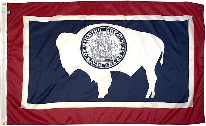 FlagSource Wyoming Nylon State Flag, Made in the USA, 3x5'