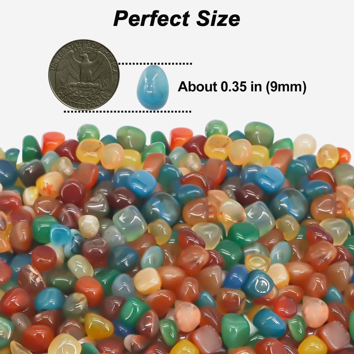 Landscaping Pebbles, River Rocks Decorative Ornamental Pebbles Garden Landscaping Stones, DIY Smoothed Rocks for Potted Plant Resin Art Vase Fillers Aquarium Gravel Rocks (1 Pound, Colorful)