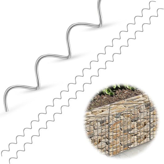 50 Pcs 36" x 2" Gabion Cages Spirals 9ga Galvanized Steel Gabion Spirals Wire for Gabion Cage Install and Connected Stone Gabion Basket Spirals for Garden Projects Quick and Easy Construction