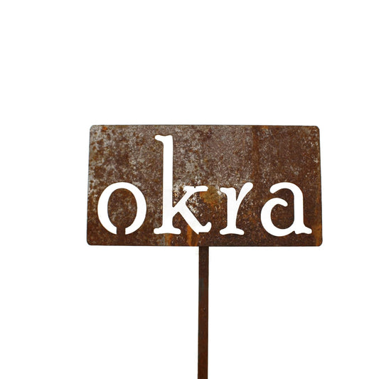 Classic Metal Garden Markers 19 Inches Tall (okra, Naturally Rusted)