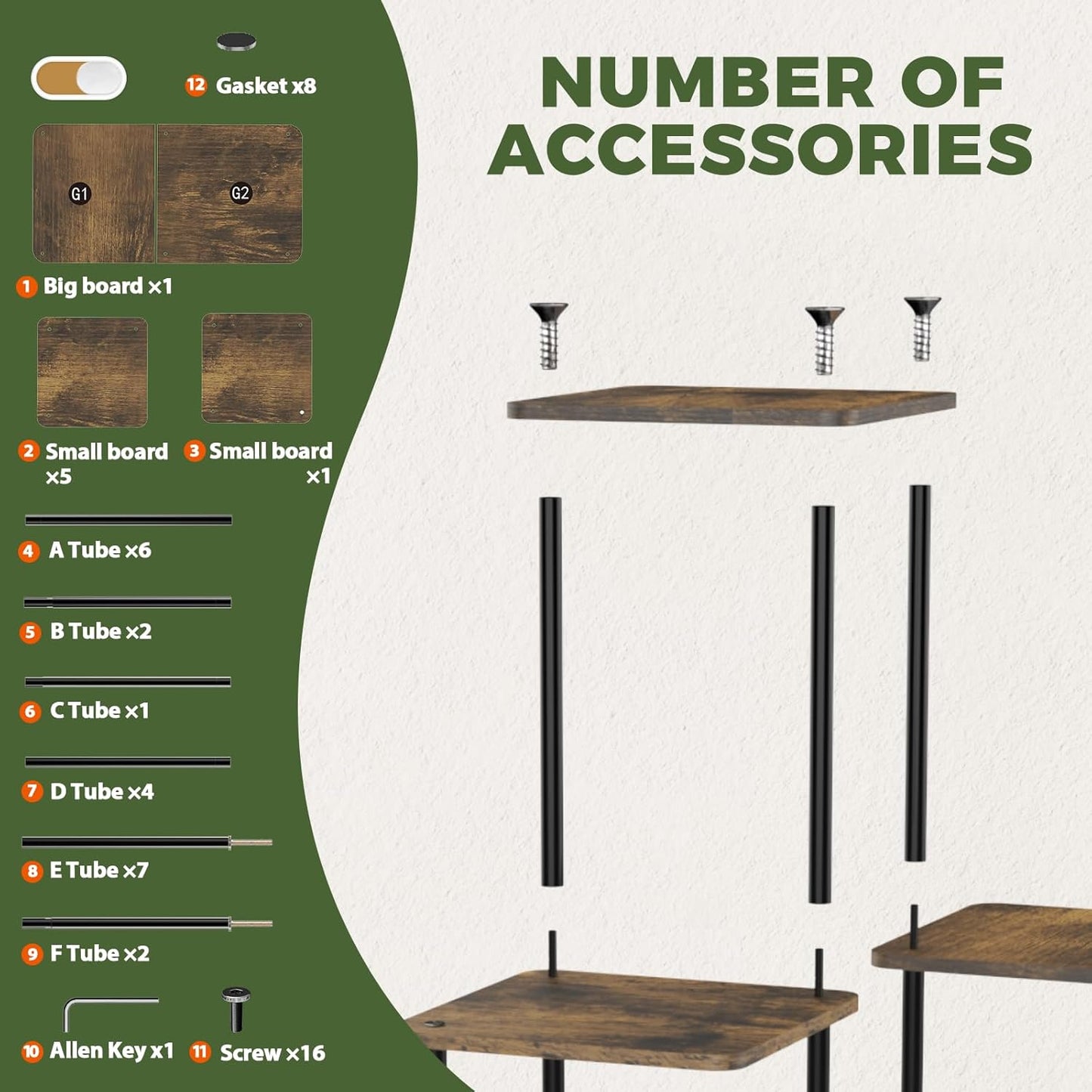 Tall Plant Stand Indoor 7 Tiered Plant Shelf for Multiple Plants Coner Shelf Stand Wood Plant Stand Metal Shelving for Living Room Bedroom Balcony Patio Brown Oak