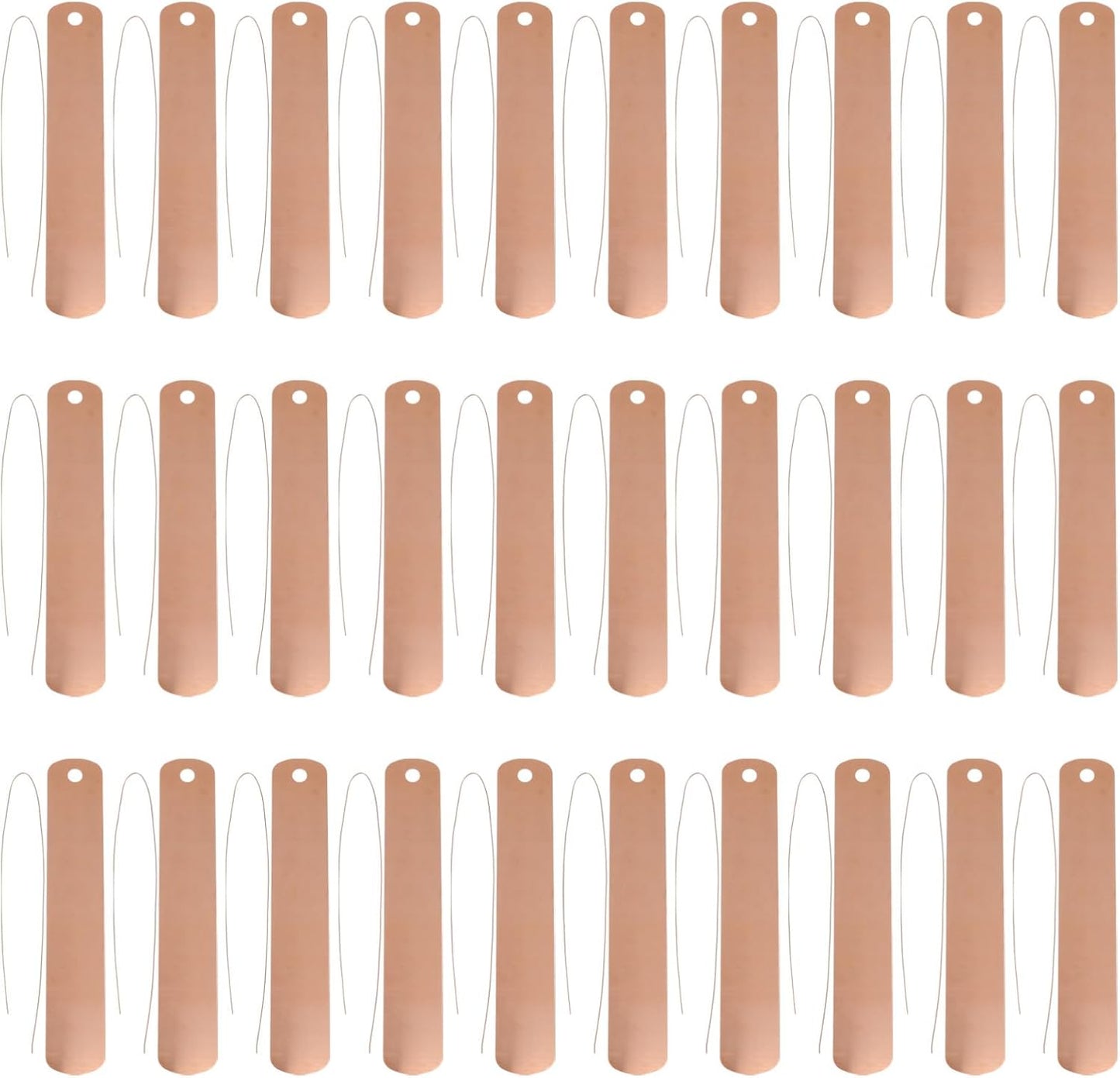 KESYOO Copper Plant Tags Reusable Garden Labels Hanging Metal Plant Tag with Wires for Flower Bed Balcony Pots Planters - 4.72 X 0.78 Inches