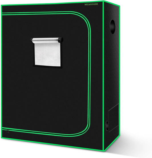 MELONFARM 4x2 Grow Tent, 48"x24"x60'' High Reflective 600D Diamond Mylar Canvas with Observation Window and Floor Tray for Hydroponic Indoor Plant Growing
