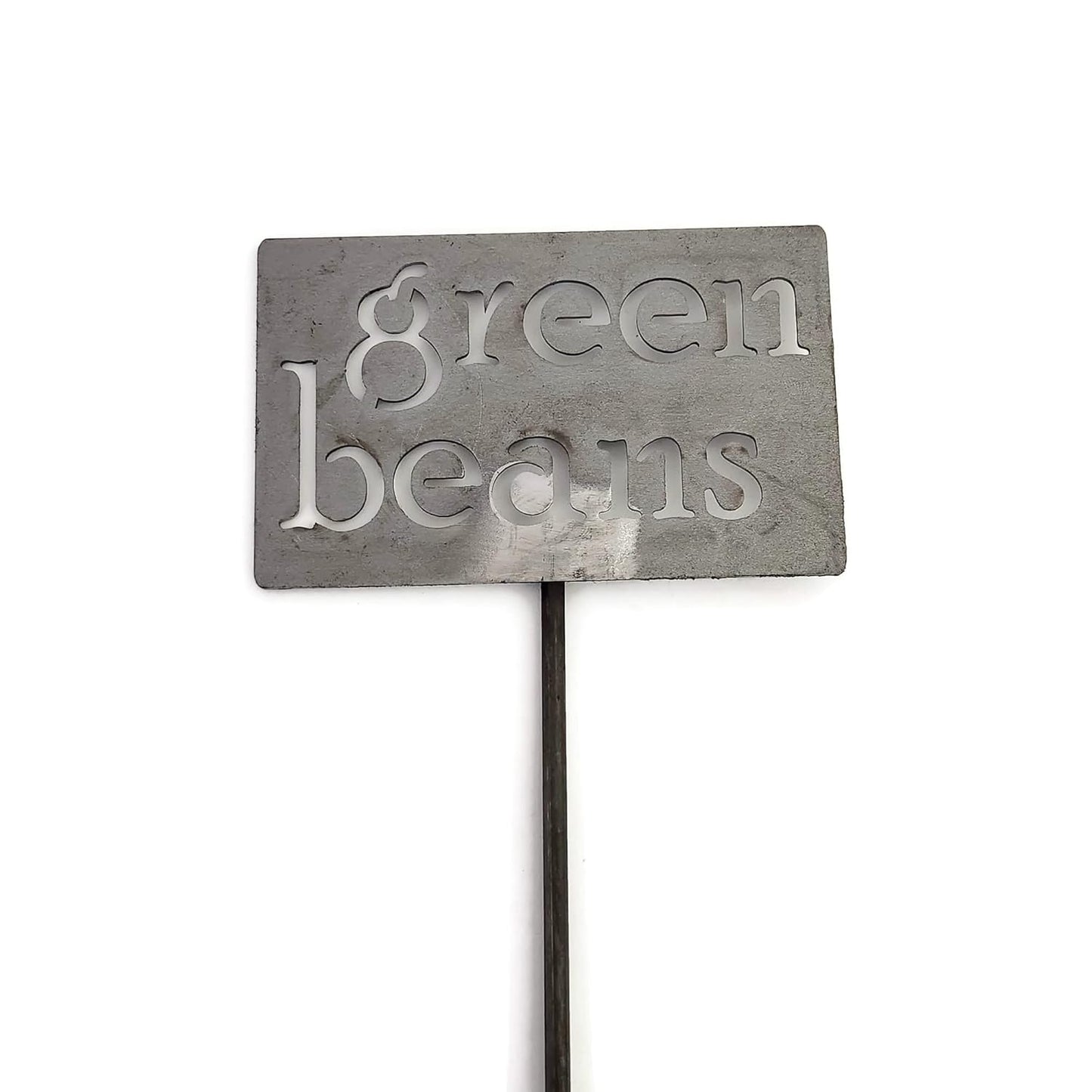 Classic Metal Garden Markers 19 Inches Tall (green beans, Raw, Unfinished Steel (will rust with time))