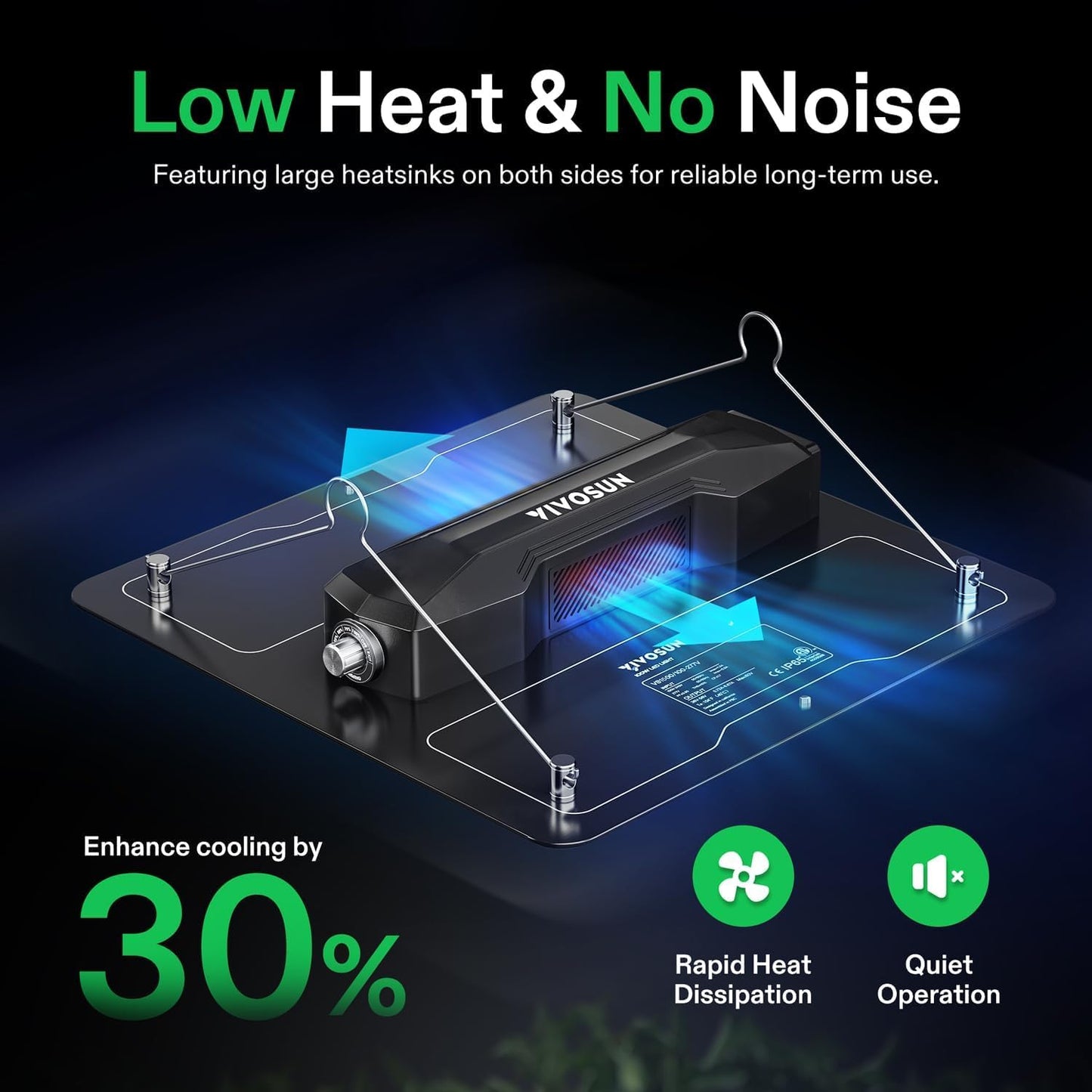 VIVOSUN VS1500 LED Grow Light with Full Spectrum Diodes & Daisy Chain Driver Dimmable Lights Sunlike for Indoor Plants Seedling Veg and Bloom Plant Grow Lamps for 3x3 Grow Tent