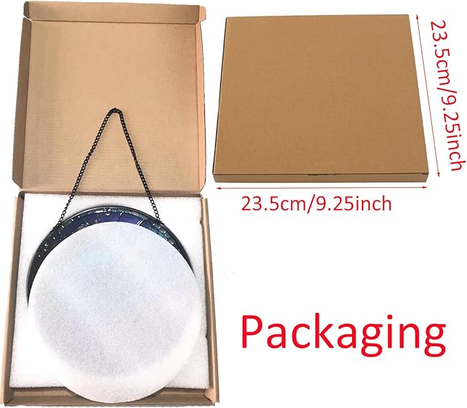 Black Cat Stained Glass Window Hangings,Suncatcher Stained Glass for Windows for Cat Lovers,20cm/7.87inch Hand-Painted Sun Catcher Garden Hangings Halloween Fall Christmas Decor for Home