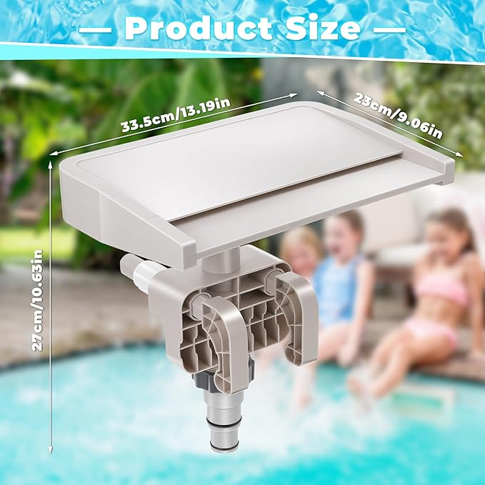 Pool Fountain Waterfall for Above Ground Pools, Smooth Flowing Pool Waterfall, Above Ground Pool Accessories, Cooling and Relaxation Pool Fountain for Outdoor Decor, Swimming Pool