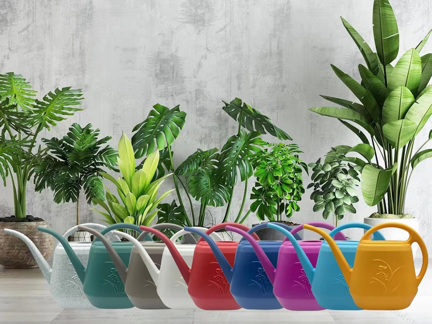 Plant Watering Can - 1 Gallon - Blue - with Long Spout for Indoor and Outdoor Plant Garden