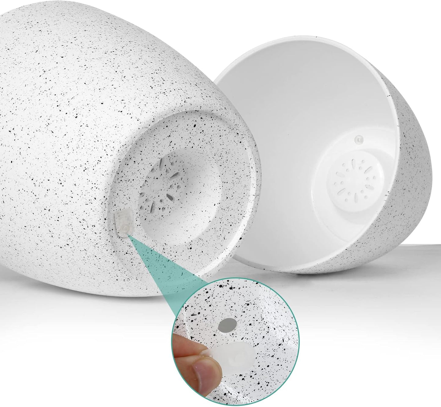 Vanavazon Plant Pots 9/8/7 Inch Set of 3 Flower Pots Indoor Outdoor Plastic Planters with Drainage Hole and Tray (Speckled White)