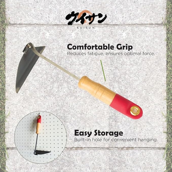 Japanese Weeding Sickle Nejiri Gama - 11 inch Compact & Sharp Hand Hoe for Effortless Weed Removal in Gardening