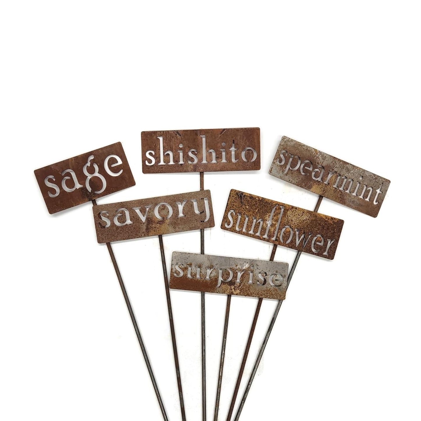 Classic Metal Garden Markers 19 Inches Tall (shishito, Naturally Rusted)