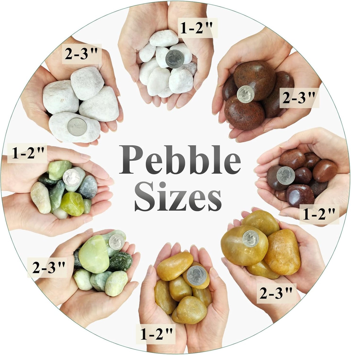 5 lbs Red River Rocks, 2-3 Inch Large Pebbles for Indoor Plants, Decorative Rocks Stones for Landscaping, Vases, Aquariums, Fountains, Pathways, Backyard and Garden
