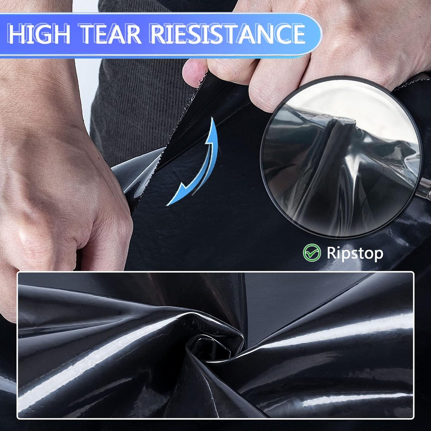 ToLanbbt Pond Liner 4 x 7 Ft HDPE Pond Liners, 20 Mil UV Resistant Preformed Pond Liner Easy Cutting, Pond Liner for Natural Looking Ponds, Waterfall, Koi Pondsand Water Garden (Black)