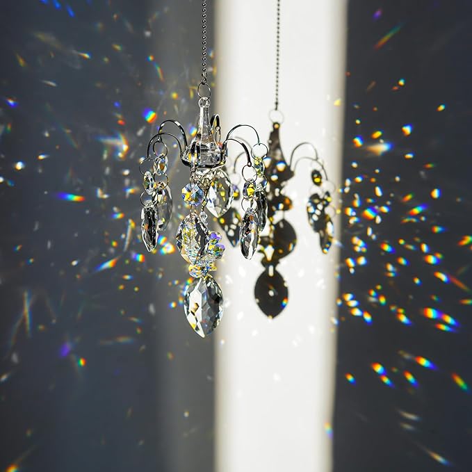 H&D HYALINE & DORA Crystals Horse Eye Prisms Suncatcher Hanging Ornament Rainbow Maker Hanger for Home,Garden Decoration