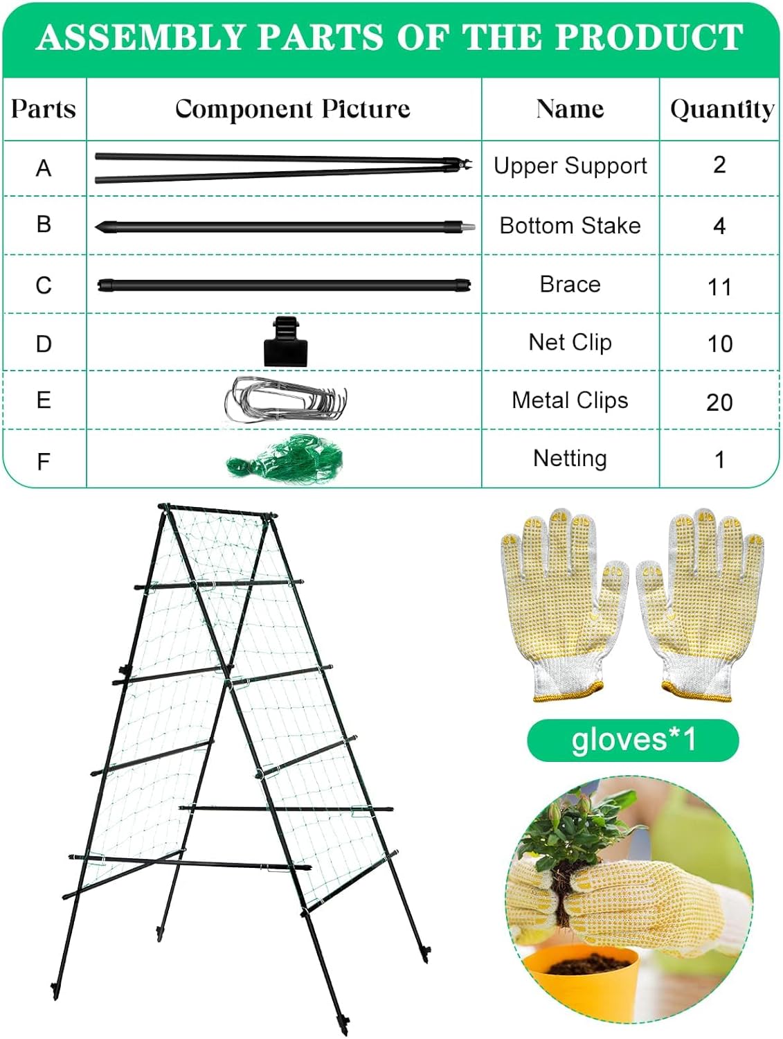6×3 Feet Garden Trellis for Climbing Plants, Kalolary A-Frame Garden Cucumber Grow Trellises Rustproof Metal Potted Plant Climbing Support for Indoor Outdoor Vegetable Fruits Vines Support