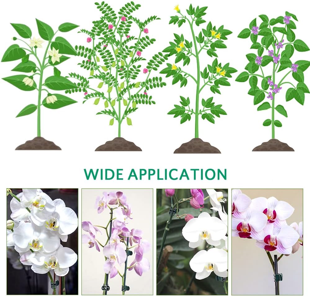 Orchid Clips, ARRITZ 100pcs Garden Plant Clips for Vines Flowers Keep Stems Vines Flowers Grow Upright