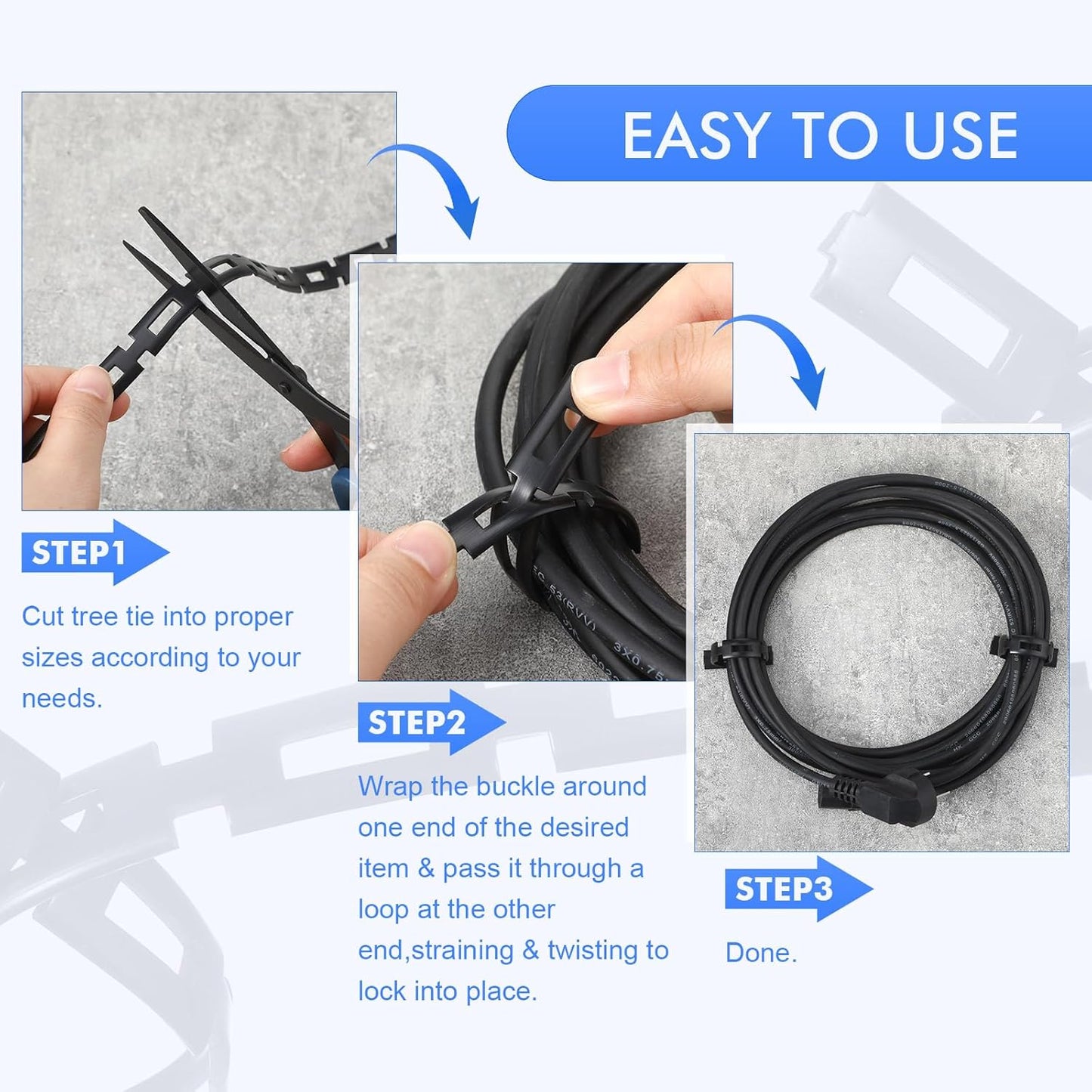 Wesiti 50 ft Plastic Chain Lock Tree Tie 1/2 Inch Wide Adjustable Tree Support Straps Plant String Swing Strap Flexible Reusable Ties for Staking for Garden Accessories