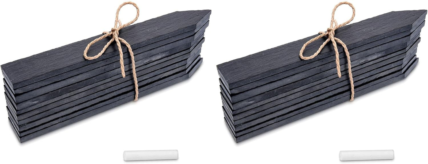 Navaris Slate Garden Labels - 10 Natural Slate Plant Labels for Outdoor Plants, Plant Name Sticks, Herb Labels for Garden - Greenhouse Accessories (Pack of 2)