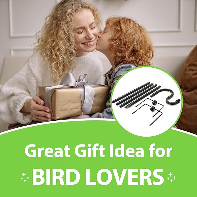 Shepherds Hooks, 62" Bird Feeder Pole for Outdoor, 4/5” Thick Hummingbird Feeders Stand Heavy Duty, Hanging Plant Hanger Stake with 5-Prong Base, Metal Shepard Stick