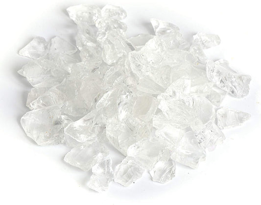 High Luster Reflective Fire Glass Gravel,Fire Gems,Fire Drops,Fire Glass Pebbles Stones Beads Chips for Fire Pit Fish Tank Aquarium Garden,1-2cm,580g/1.27lb (Crystal)