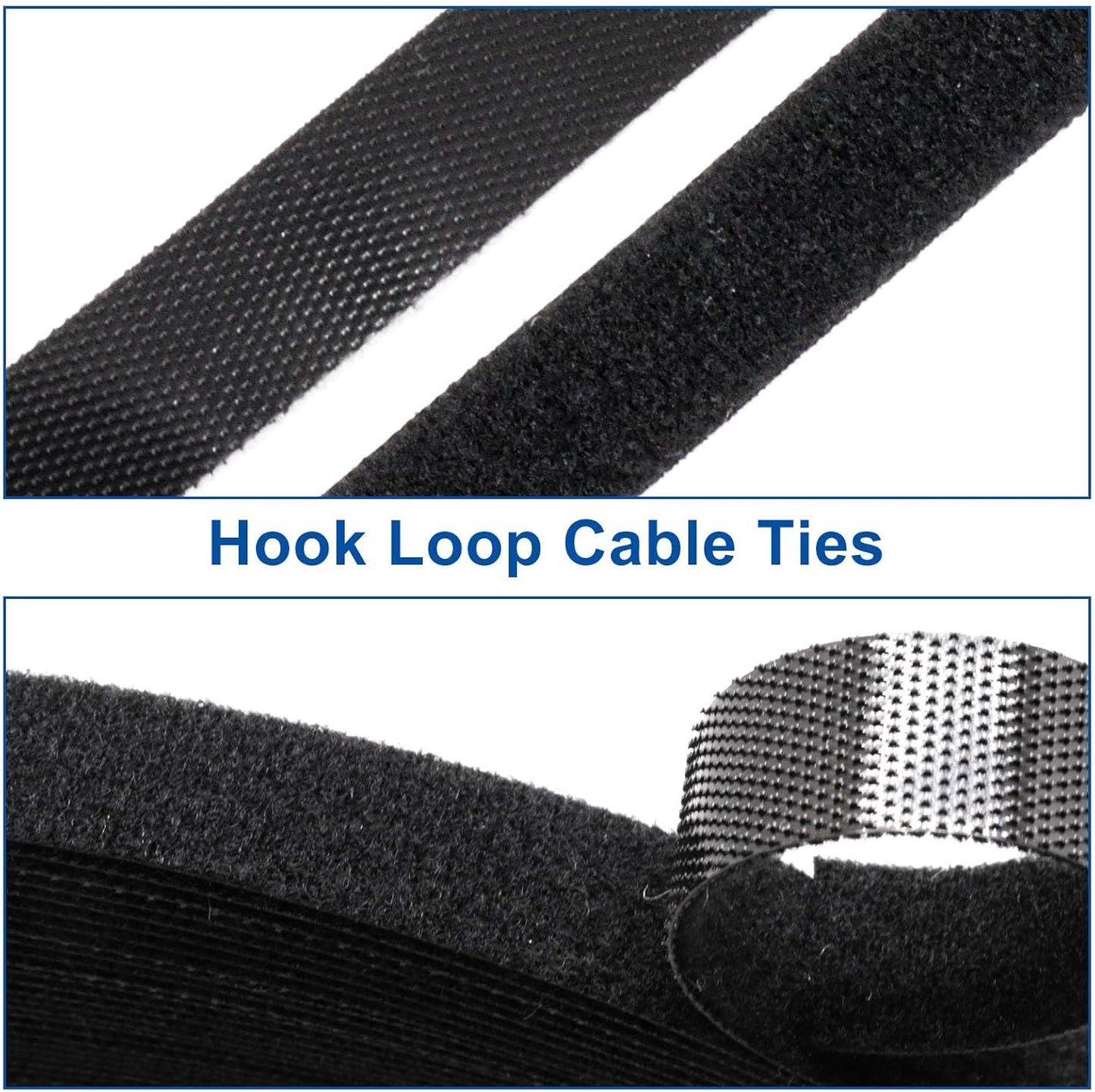 Plant Ties 131ft Feet, Plant Tape Reusable Nylon Hook and Loop Tape, Garden Strap for Climbing Plants Supports, Tree Ties for Flower Vine Tomato Branches, Cable Wire (Black)