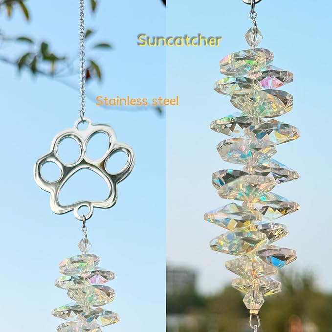Dog Memorial Suncatcher Colorful Sunlight, Dog Memorial Gifts, Rainbow Impressions for Pet Loss, Pet Sympathy, Thoughtful Dogs and Cats Remembrance, Bereavement Gifts