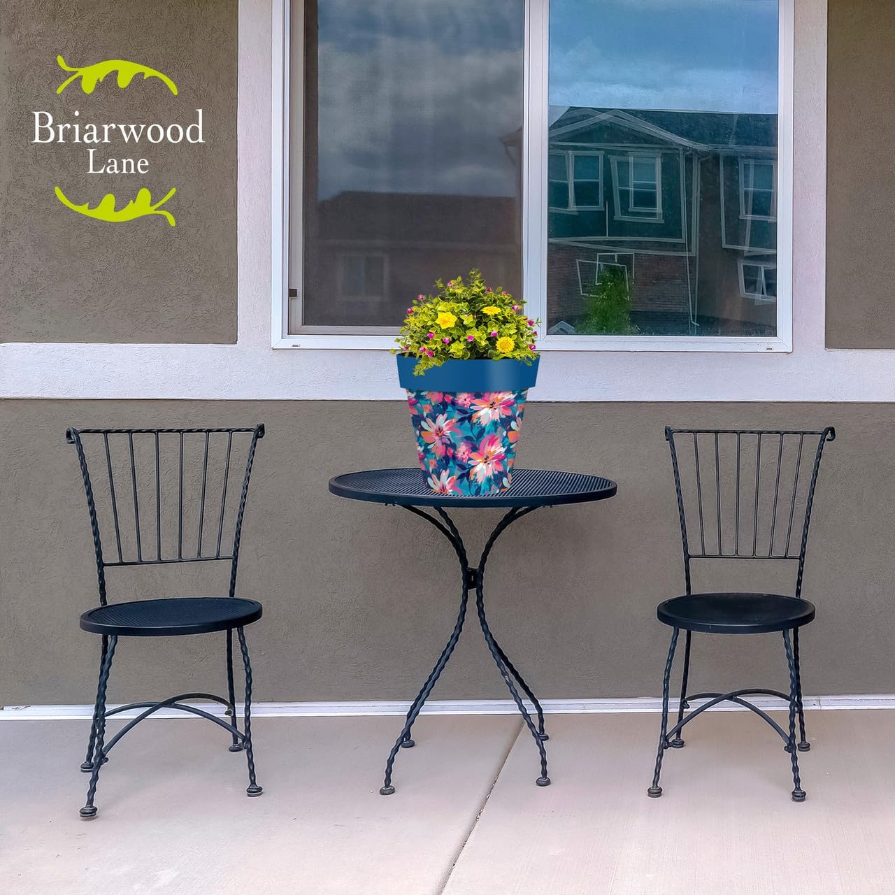 Briarwood Lane Abstract Floral Medium Planter