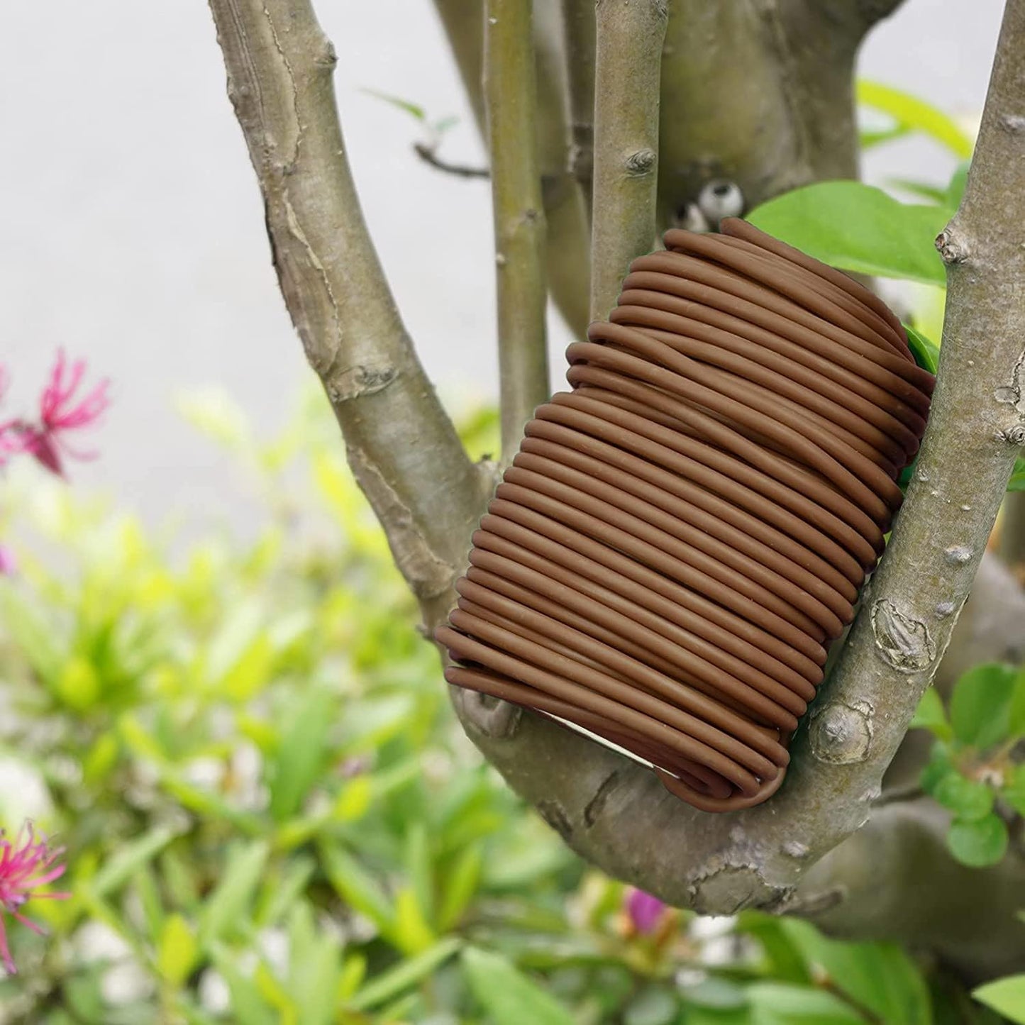 Decoroca Soft Plant Ties for Support - 65.6' Reusable Waterproof Plant Wire, Garden Twist, Office Organization and Decoration Binding（2pcs/Brown）