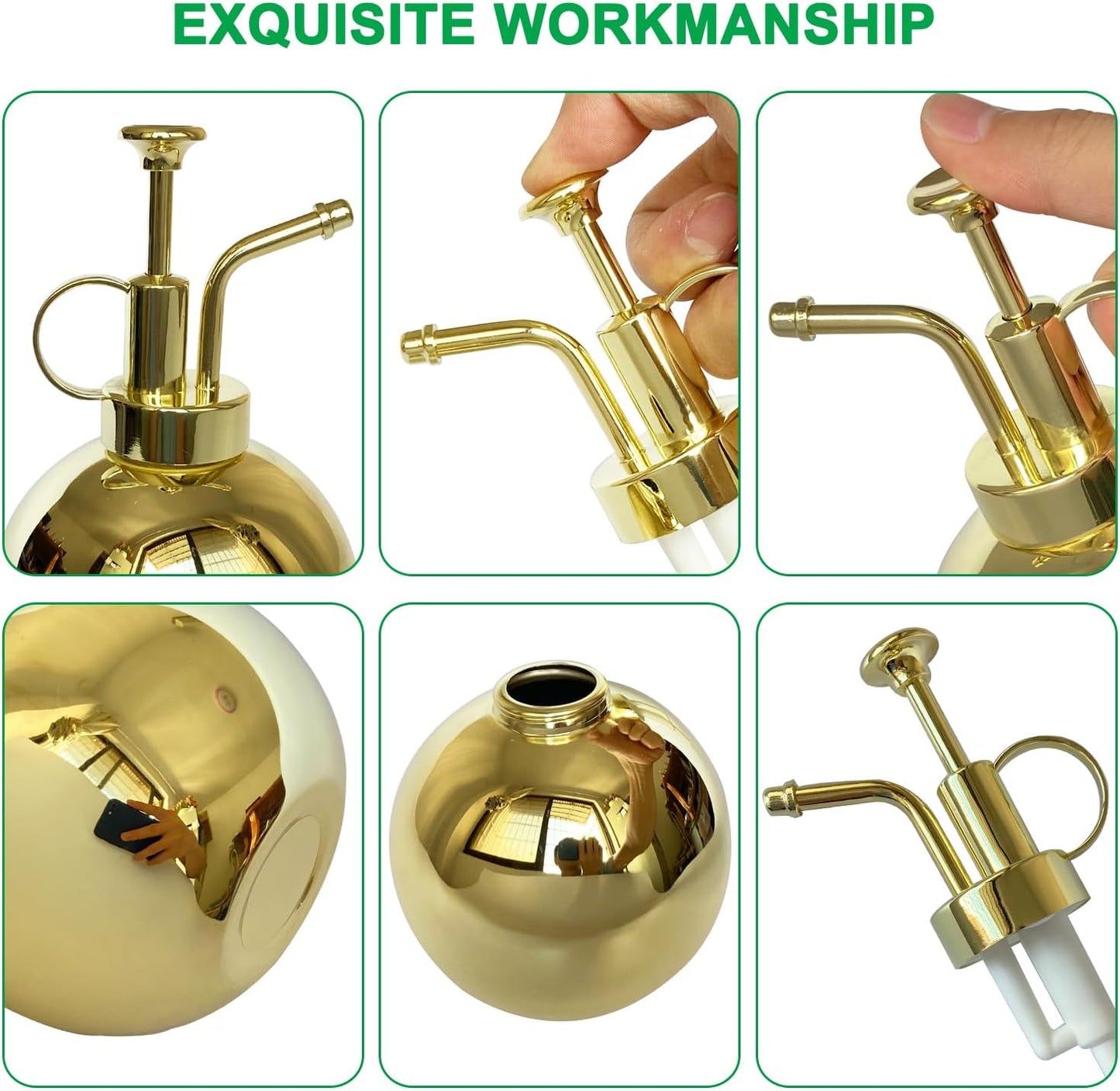 Plant Misting Bottle Stainless Steel Plant Sprayer, Small Watering Can Plant Misting Bottle Modern Gardening Tools for Indoor Potted Plants Watering and Misting