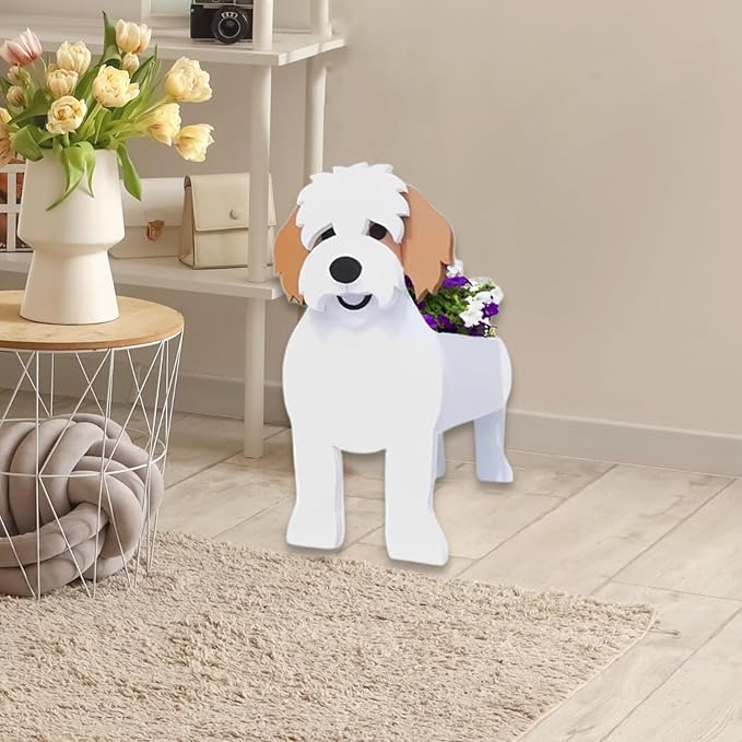 Karelian Bear Dog Planter Plant Pots,Cute Garden Dog Flower Planter,Dog Planters Birthday Gifts for Women,Office,Indoor/Outdoor Decor（9.45 * 8.15 * 13.39in）