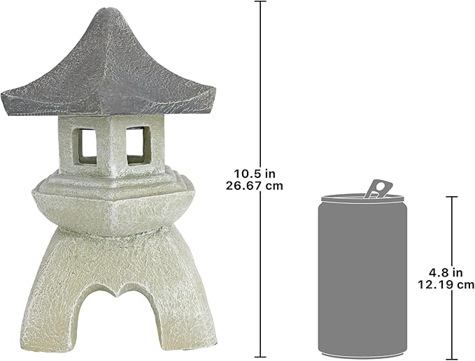Design Toscano NG29869 Asian Decor Pagoda Lantern Statue, Medium, Two-tone stone