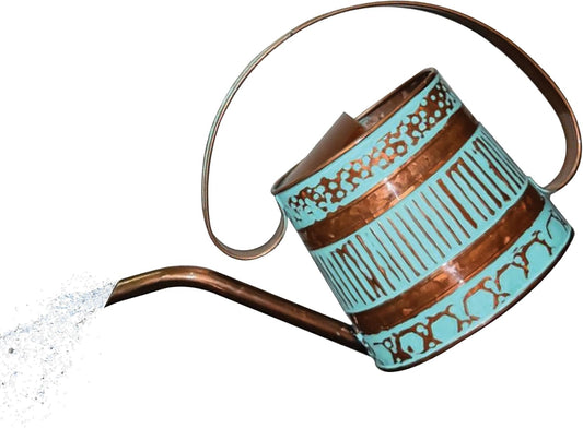 ROBERT ALLEN MPT01508 Danbury Metal Watering Can, Teal/Copper