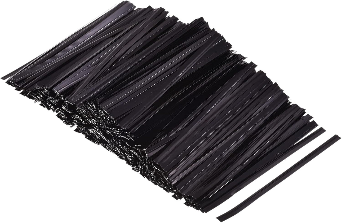 MECCANIXITY Foil Twist Ties 3" 8cm Metallic Plastic Closure Tie for Tying Bread, Candy, Cookies, Gift Bags Arts Crafts Ties Black Pack of 750