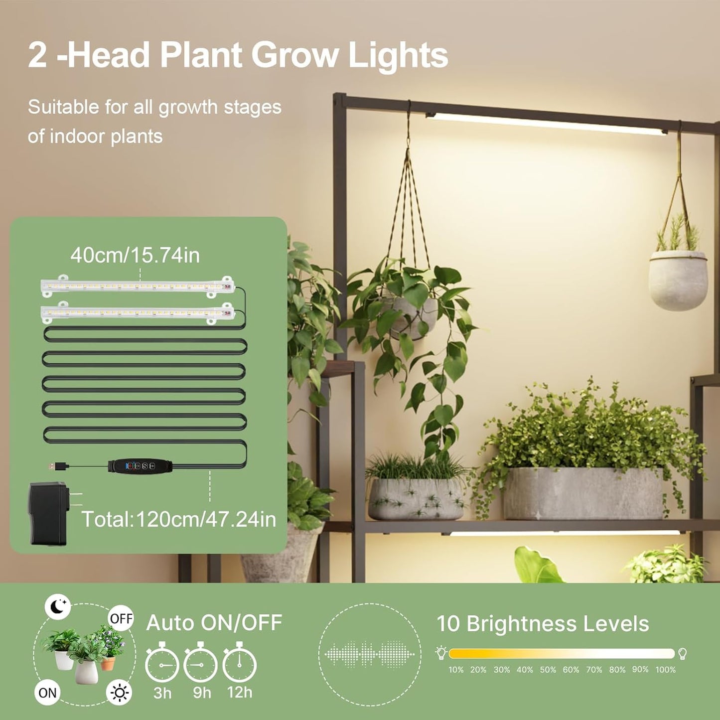 Plant Stand Indoor with Grow Light-14 Tiered Metal Plant Stand, 61.5" Tall Metal Plant Shelf for Multiple Plants, Large Plant Rack with Grow Lights, Sturdy Corner Flower Holder for Living Room Decor