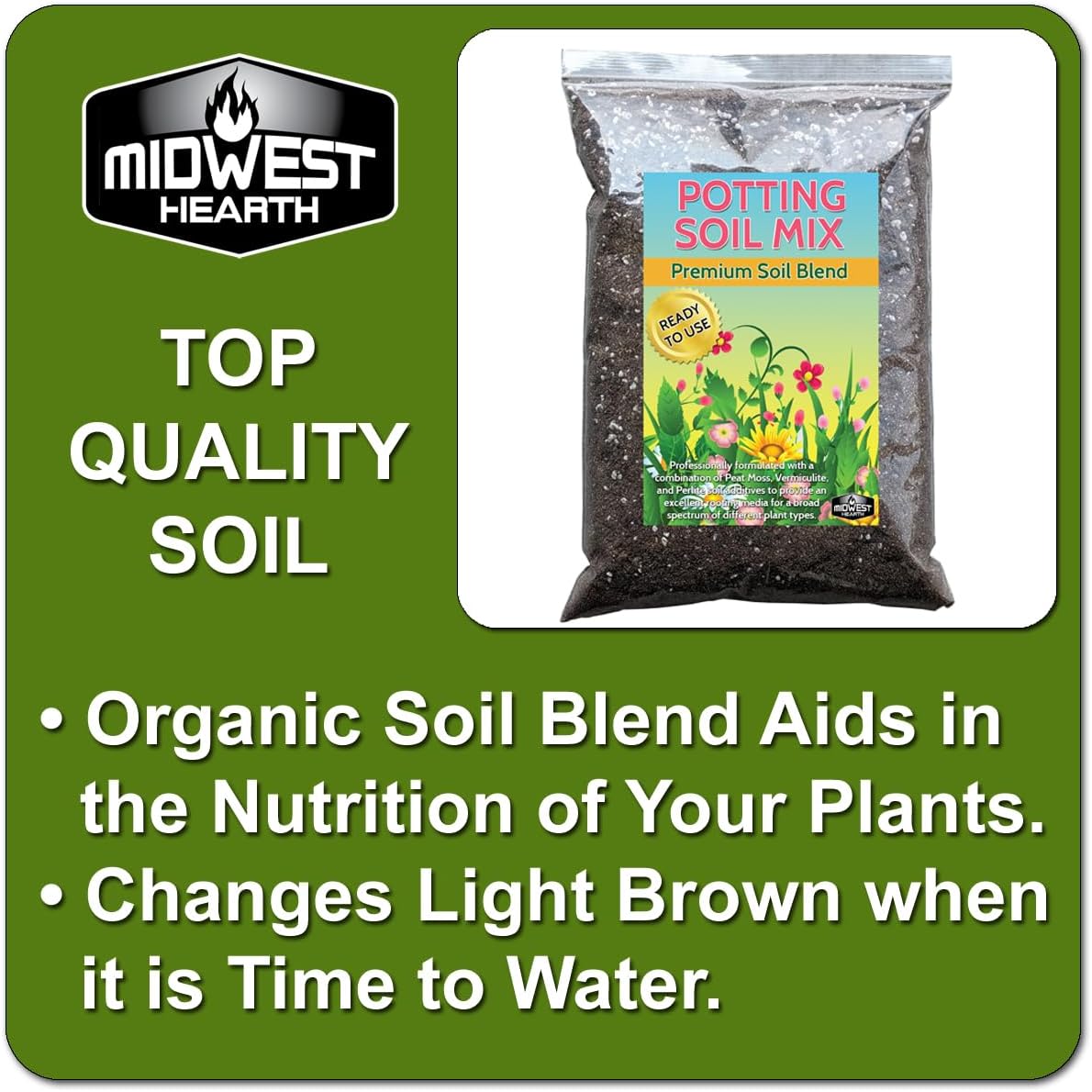 Premium Potting Soil Mix with Peat Moss, Vermiculite, Perlite (Made in USA) (8 Dry Quarts)