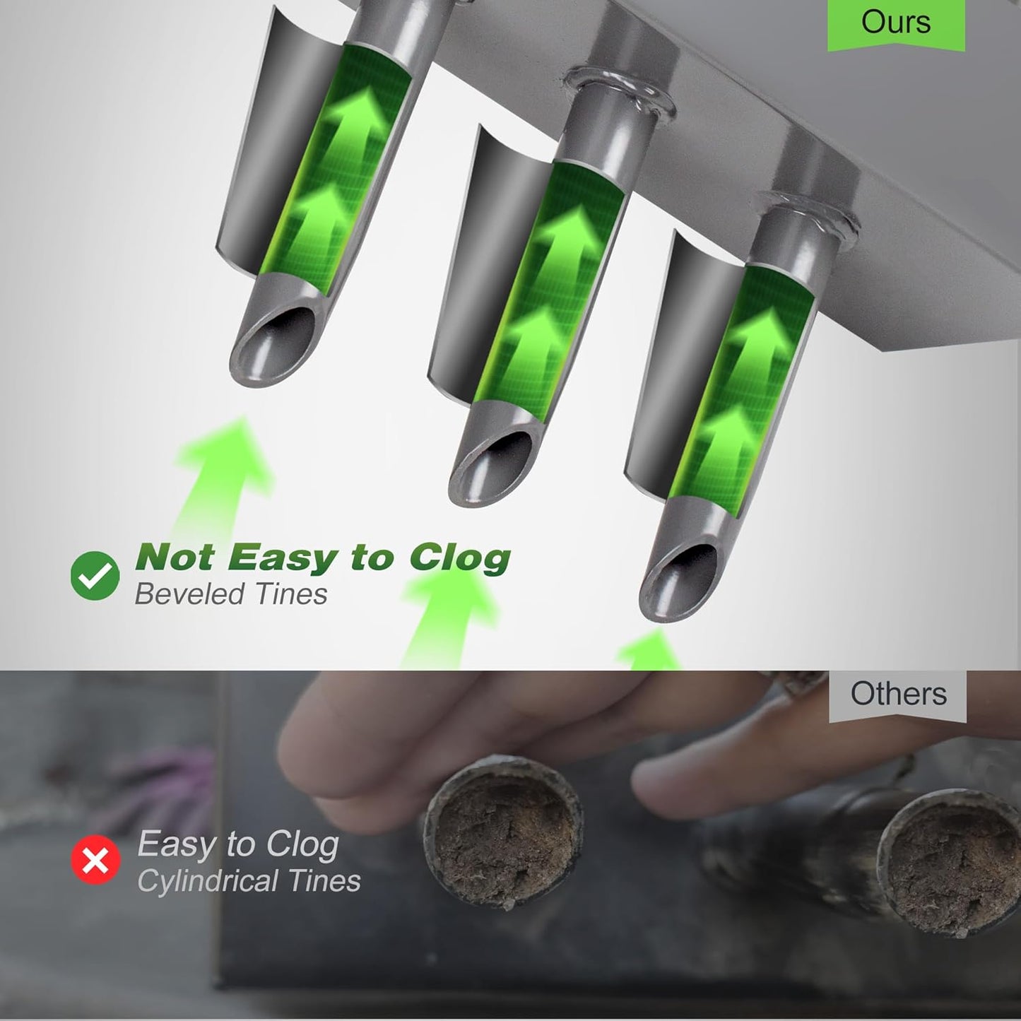 Walensee Lawn Aerator Coring Tool with Soil Core Storage Tray, 38.2" Manual Yard Plug Aerator with 3 Tines, Grass Aeration Gardening Tool with Cleaning Tool for Lawn Care and Compacted Soil