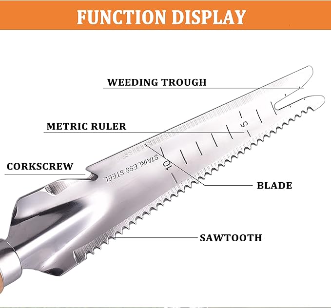 SHANFEEK Weed Puller Crack Weeder Weed Remover Tool for Yard Hoe Gardening Tools Stainless Steel One-Piece Molding (I-Type)