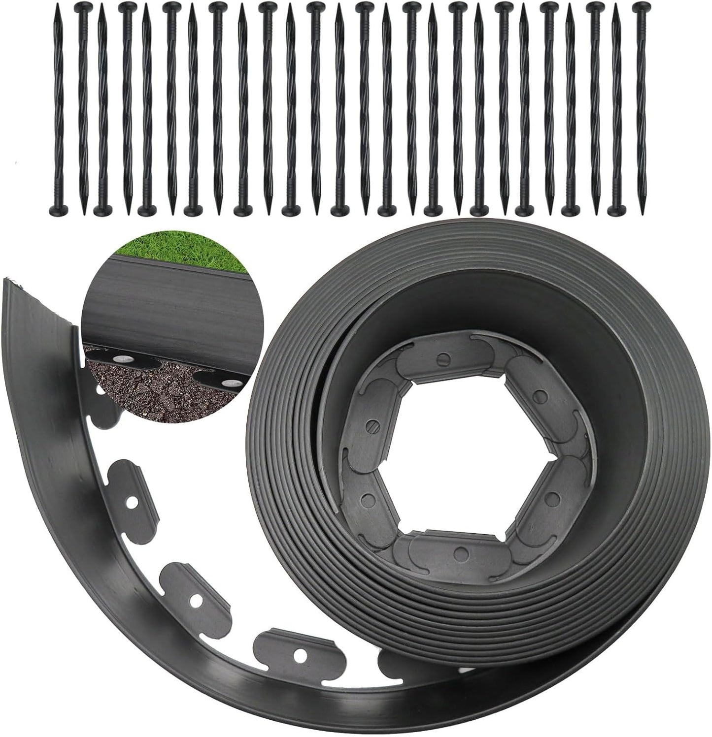 Landscape Edging Tall Wall, Garden Edging Border,Flower Bed Edging Lawn Edging Lawn Borders Landscape Edging Border Wild Flower Garden Border Paver Edging Flower Bed Borders(Black-33ft)