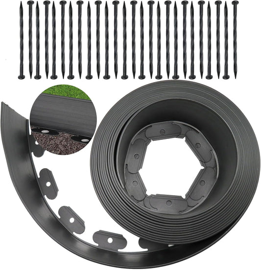 Landscape Edging Tall Wall, Garden Edging Border,Flower Bed Edging Lawn Edging Lawn Borders Landscape Edging Border Wild Flower Garden Border Paver Edging Flower Bed Borders(Black-33ft)